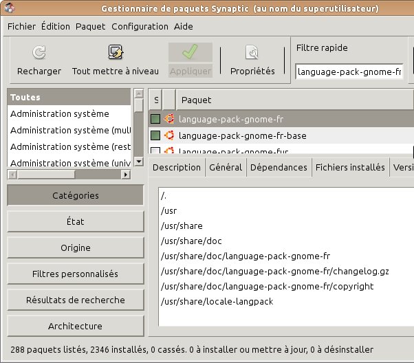 emplacements de language-pack-gnome-fr
