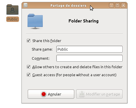 partage de dossier