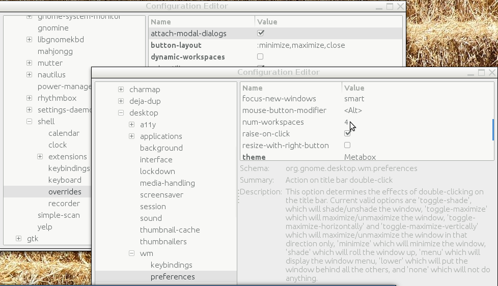Configuration des espaces de travail dans GNOME