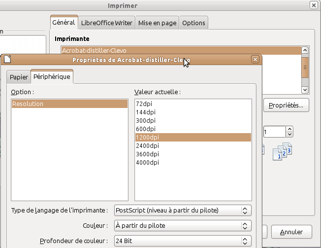 Propriétés sous Trusty+MATE+LibreOffice