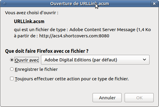 Ouverture du jeton ACSM