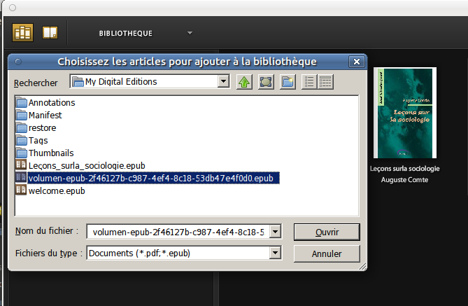 ADE - Sélectionner le livre